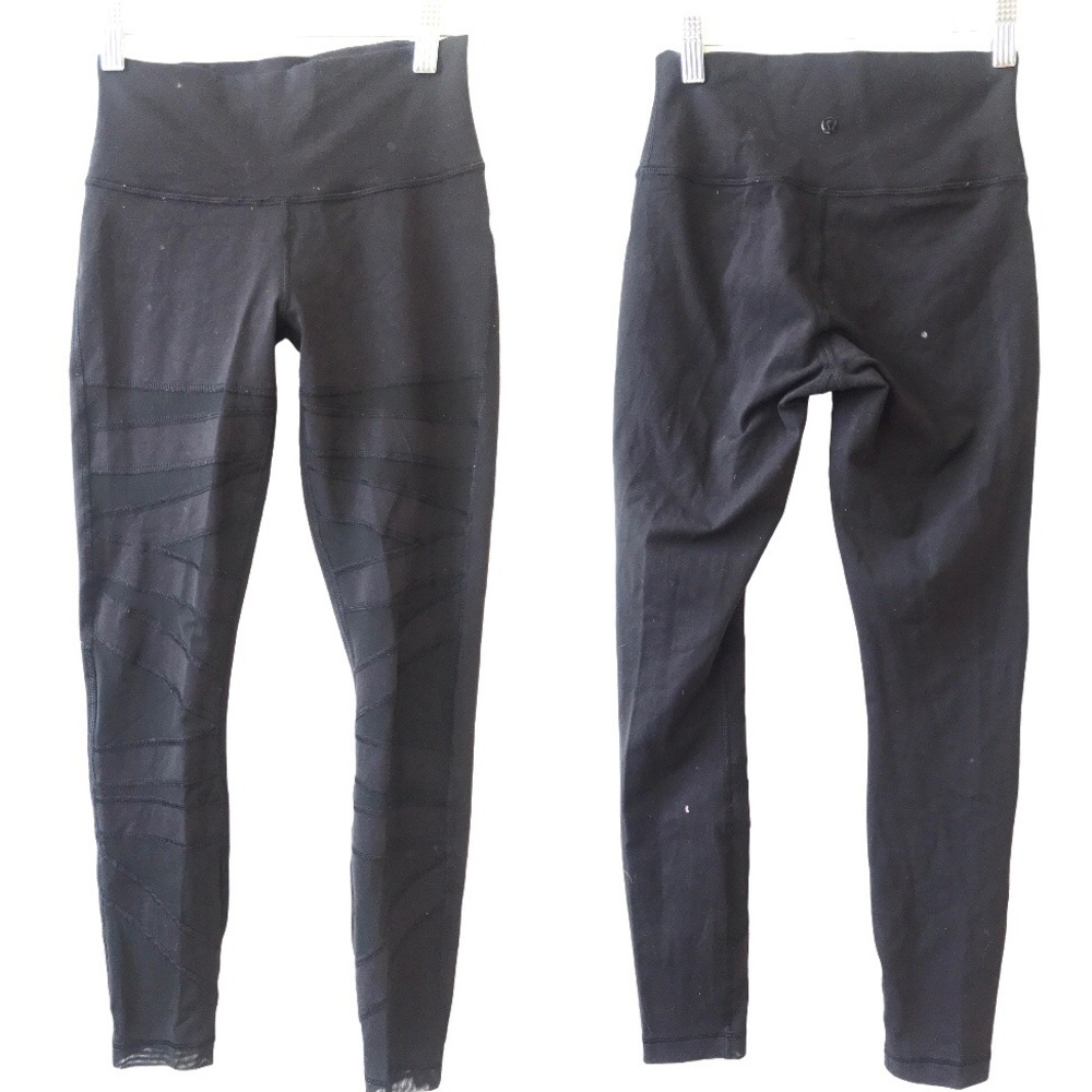 Lululemon High Times Tech Mesh Black Size 4 Rare